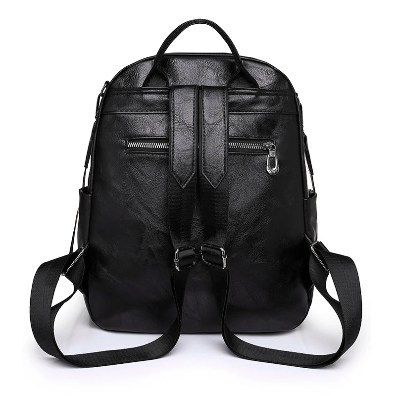 Soft Leather Women's Backpack Cowhide High Travel Female Rucksack