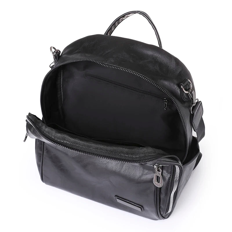 Soft Leather Women's Backpack Cowhide High Travel Female Rucksack