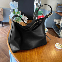 Soft Leather Hobo Purse with Pocket Bucket Bag Women Shoulder Bag Hand Bag