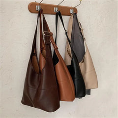 Soft Leather Shoulder Bag Women's Tote Bags Causal Female Shopper
