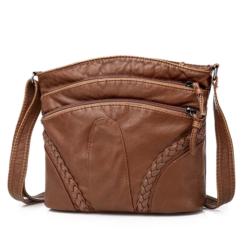 Retro Soft Leather Crossbody Bag for Women