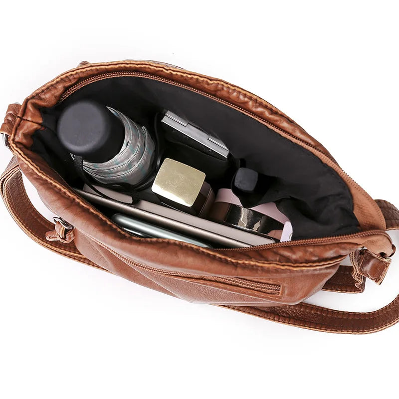 Retro Soft Leather Crossbody Bag for Women