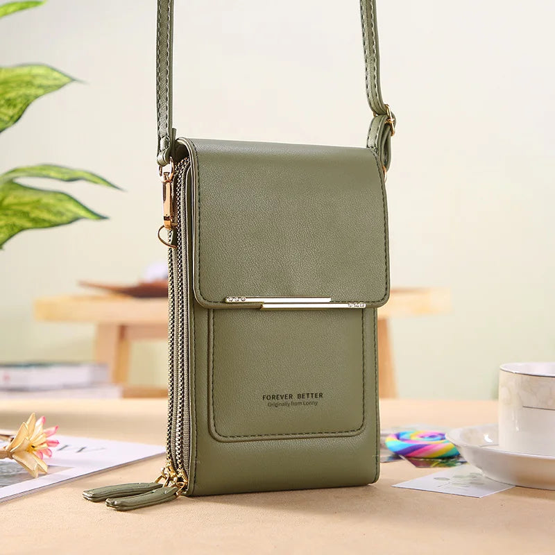 Soft Leather Women's Touch Screen Cell Phone Purse