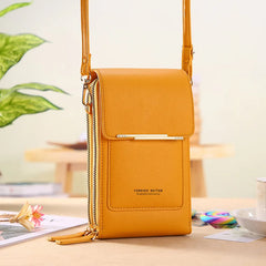 Soft Leather Women's Bag Wallets Touch Screen Cell Phone Purse