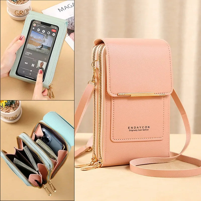 Soft Leather Women's Phone Purse Touch Screen Wallet