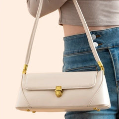 Soft PU Ladies Leather Bag Women Handbag Underarm Bag Retro Solid Handbags