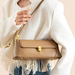 Soft PU Ladies Leather Bag Women Handbag Underarm Bag Retro Solid Handbags