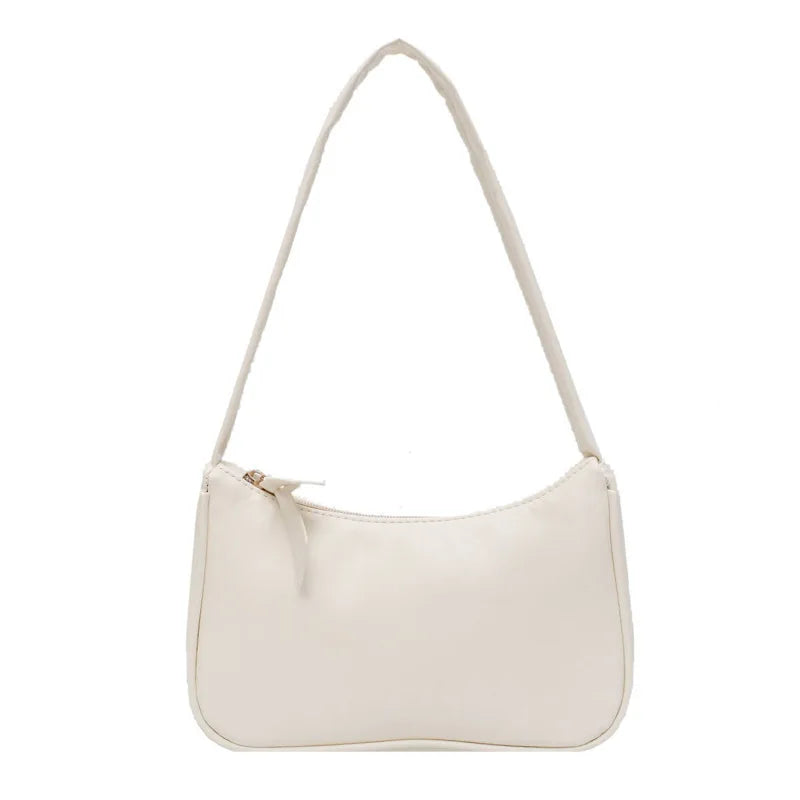 Purple PU Leather Underarm Bag Retro Handbags