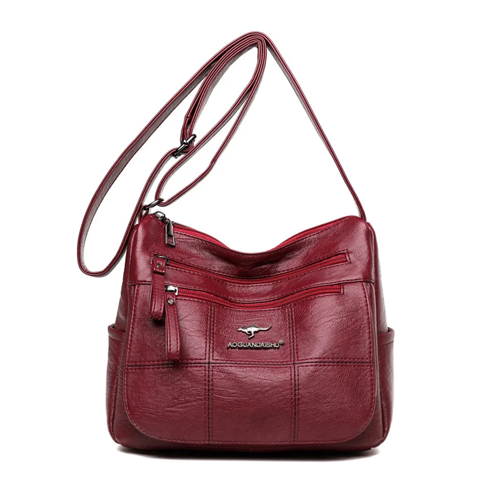 Soft PU Leather Purses and Handbags Women Bags Big Capacity Shoulder Crossbody B