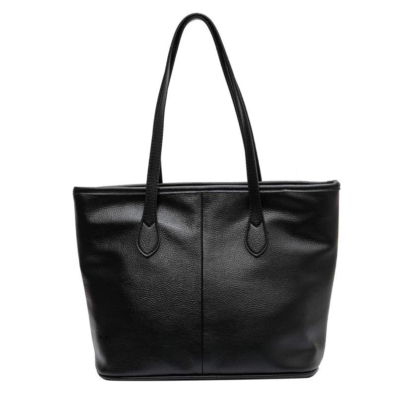 Soft PU Leather Shoulder Bags For Women Classic Solid Handbags