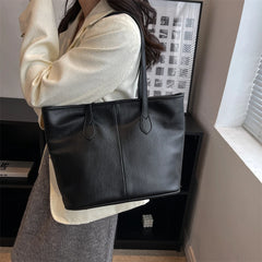 Soft PU Leather Shoulder Bags For Women Classic Solid Handbags