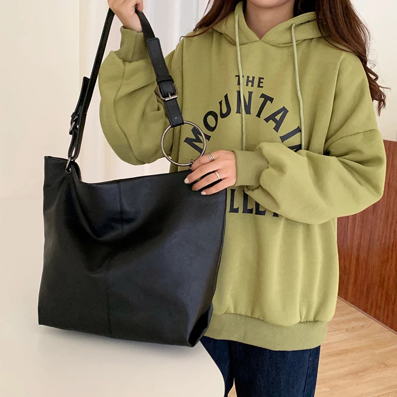 Soft PU Leather Shoulder Bags Women Daily Crossbody Totes Office Ladies