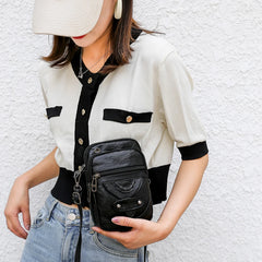Soft PU Leather Women Bag Small Crossbody Bag Retro Shoulder Bag Cell Phone Purs