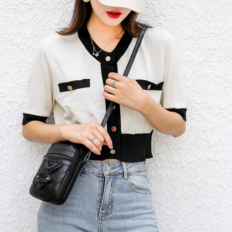 Soft PU Leather Women Bag Small Crossbody Bag Retro Shoulder Bag Cell Phone Purs