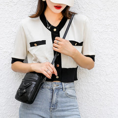 Soft PU Leather Women Bag Small Crossbody Bag Retro Shoulder Bag Cell Phone Purs
