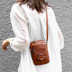 Soft PU Leather Women Bag Small Crossbody Bag Retro Shoulder Bag Cell Phone Purs