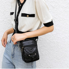 Soft PU Leather Women Bag Small Crossbody Bag Retro Shoulder Bag Cell Phone Purs