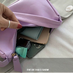 Purple PU Leather Underarm Bag for Women