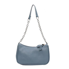 PU Leather Purple Underarm Bag Solid Handbags Girls Small Shoulder Bags