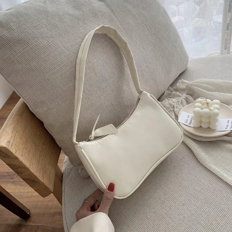 Purple PU Leather Underarm Bag for Women