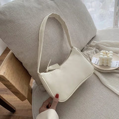 Purple PU Leather Underarm Bag for Women