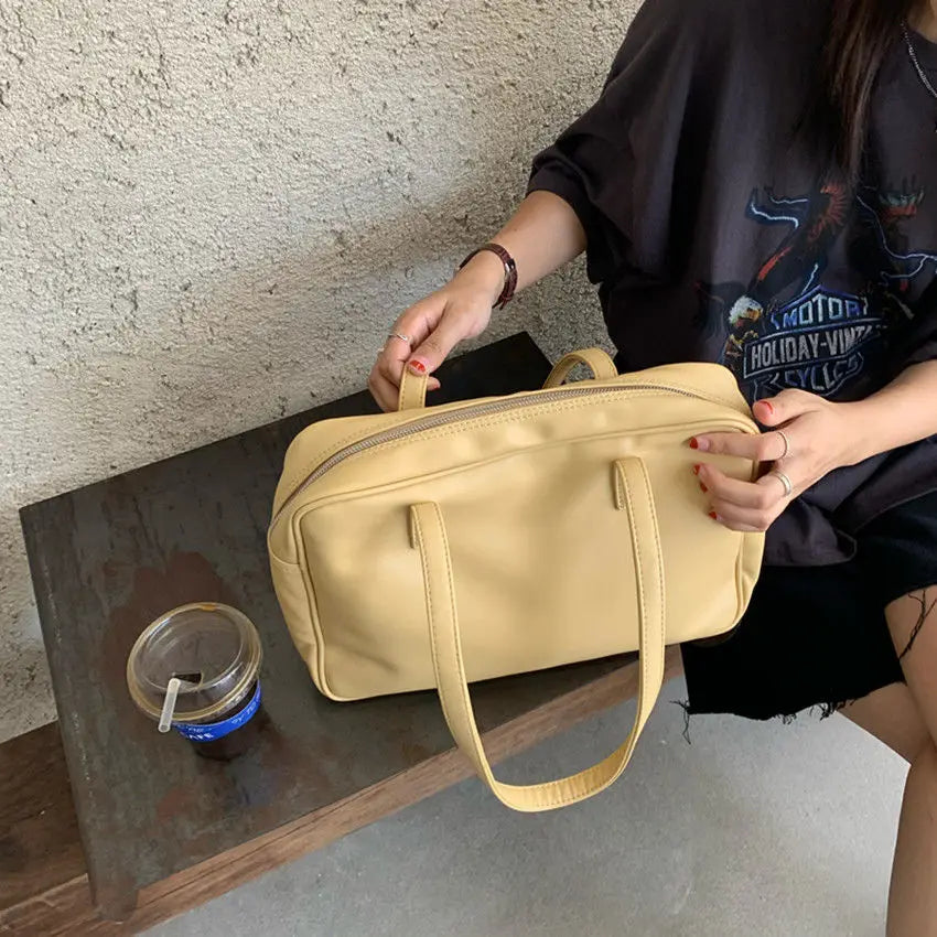 Soft PU Leather Shoulder Bags Large Capacity Shopping Bag for Women