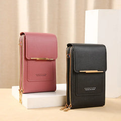 Women's PU Leather Touch Screen Cell Phone Purse Crossbody Bag