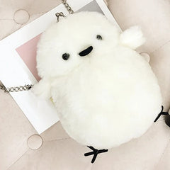 Plush Chicken Handbags Metal Chains Shoulder Bags Chick Crossbody Bags