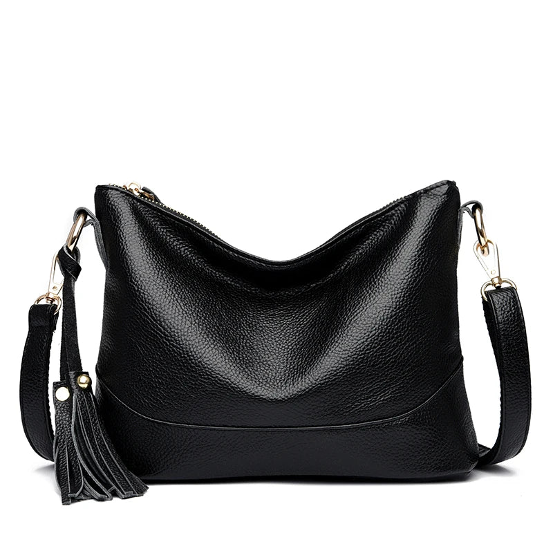 Tassel Leather Crossbody Bags for Women High Quality Ladies Handbag