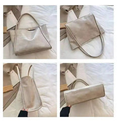 Large-Capacity Women's Shoulder Bag Retro Tote Commuter Leisure Handbag