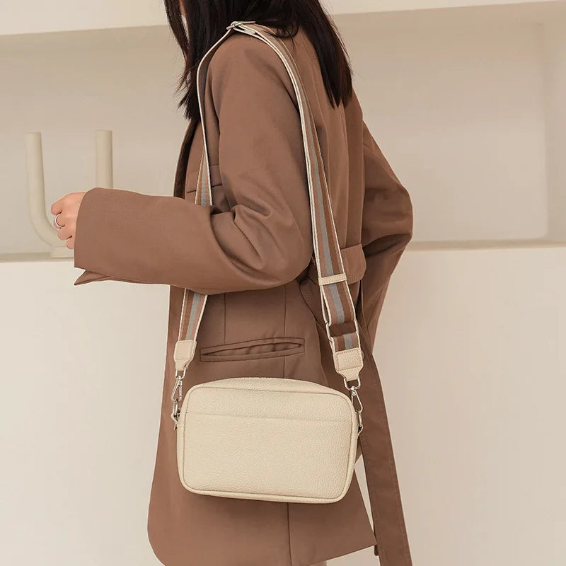 Classic Crossbody Bag Women Fabric Strap Shoulder Bag