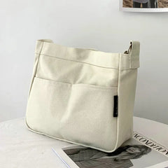 Solid Canvas Shoulder Bag Female Casual Shoulder Messenger Bag Style Women Sling