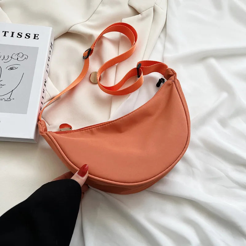 Large Capacity Solid Chest Bag for Women, Crossbody Half Moon Belt Bag