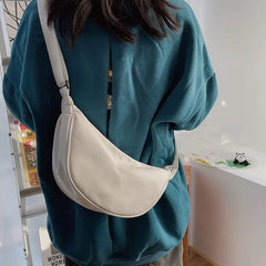 Large Capacity Solid Chest Bag for Women, Crossbody Half Moon Belt Bag