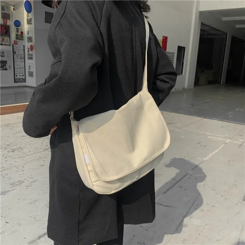 Canvas Ladies Messenger Bag Casual Young Students School Bag Handbags