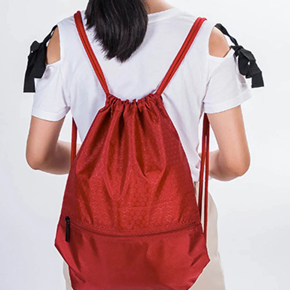 Solid Fitness Training Travel Drawstring Backpack Bag For Men and Women