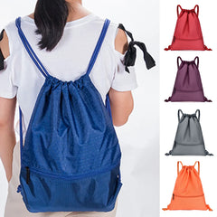 Solid Fitness Training Travel Drawstring Backpack Bag For Men and Women