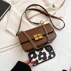 Square Crossbody Bag Women Leather Handbag Small Shoulder Bag