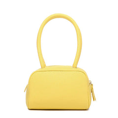 Solid Top-handle Shoulder Bag Pu Leather Tote Purse