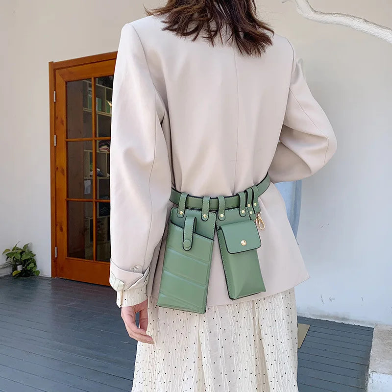 Solid High Belt Bag Cell Phone Waist Packs Women Waist Bag Fanny Packs