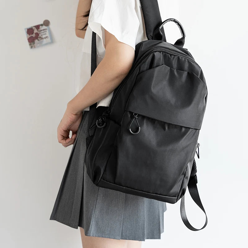 Solid Mini Women Backpack 10 Inch Ipad Oxford Waterproof Commuter Bag