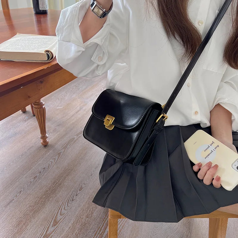 Vintage PU Leather Crossbody Bag for Women, Travel Handbag Shoulder Bag