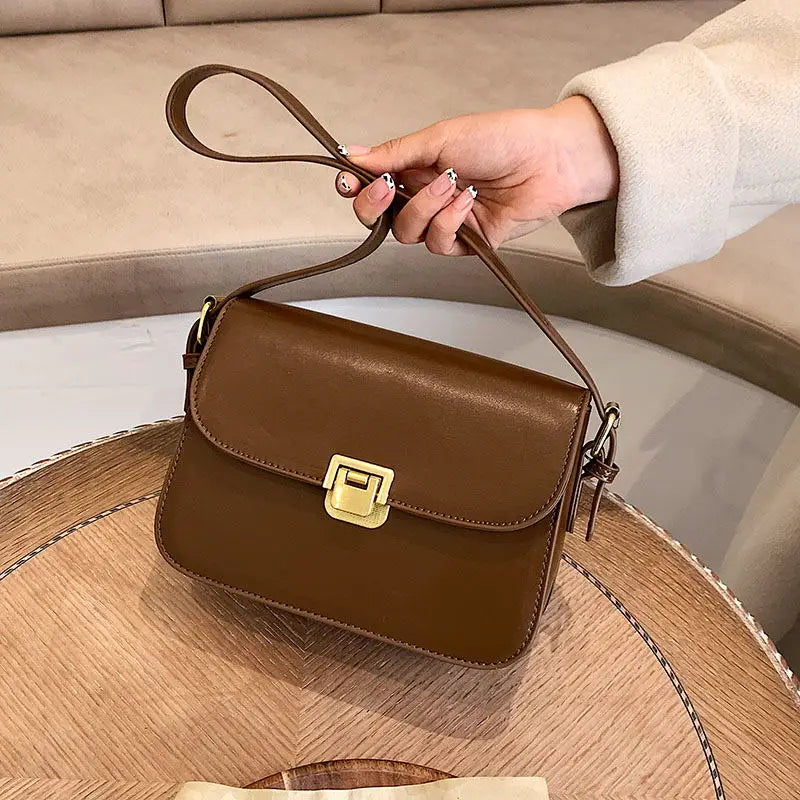 Vintage PU Leather Crossbody Bag for Women, Travel Handbag Shoulder Bag