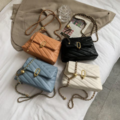 Small PU Leather Crossbody Bags For Women Travel Chain Handbags