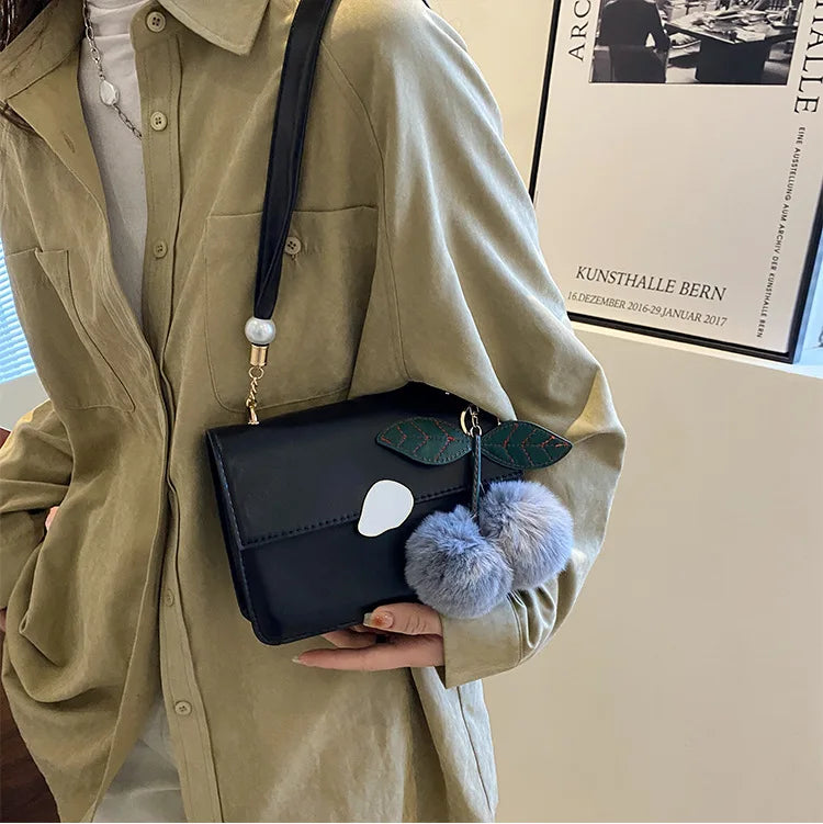 Solid PU Leather Shoulder Bags For Women Small Handbags