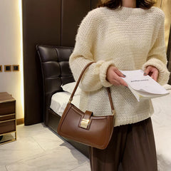 Vintage PU Leather Shoulder Bag for Women Small Travel Handbag
