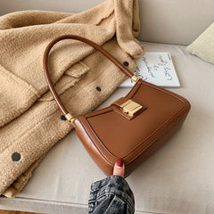 Vintage PU Leather Shoulder Bag for Women Small Travel Handbag