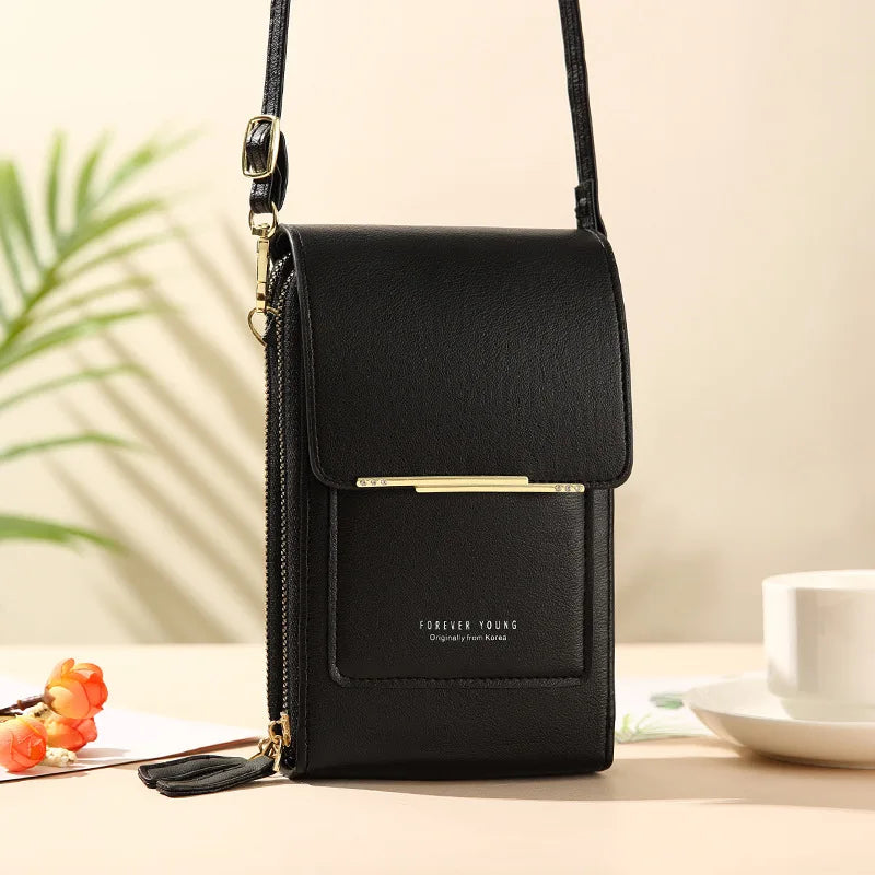 PU Leather Women Bags Wallets Touch Screen Cell Phone Purse Crossbody
