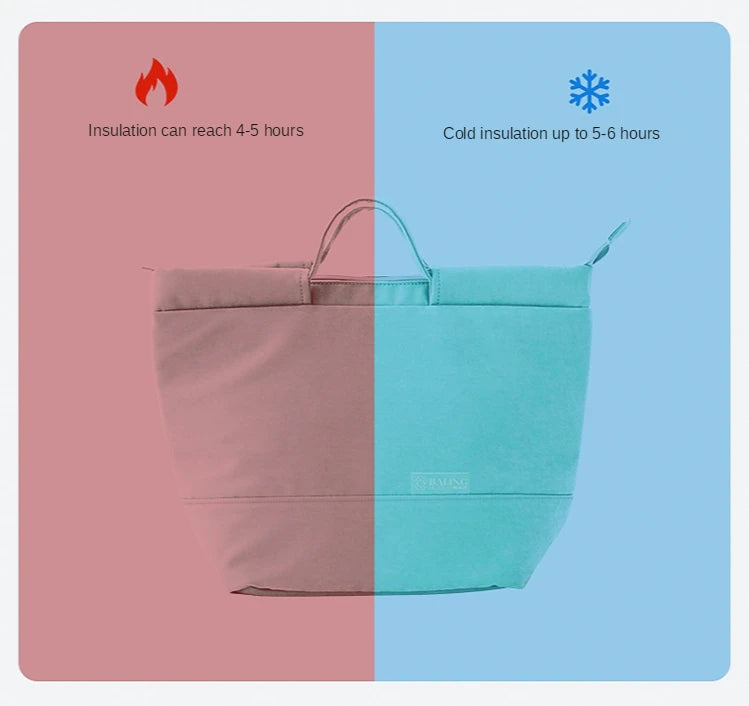 Portable Lunch Cooler Bag Food Containers Box Storage Handbags