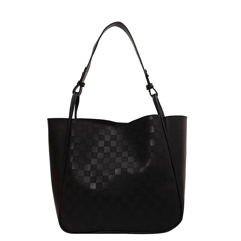 Yellow Pu Leather Shoulder Bag Waterproof Large Capacity Totes